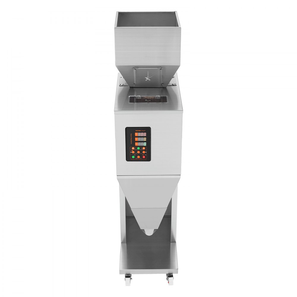 VEVOR Riempitrice di Particelle, 10-1000g, Riempitrice Automatica con Pedale, Acciaio Inossidabile, Riempitrice a Pesatura per Fagioli Semi di Grani Tè Imballaggio Granulare