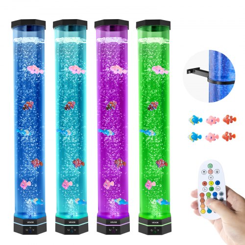 VEVOR Lampada a Tubo a Bolle 16 Colori Lampada Sensoriale a Bolle per Soggiorno 80cm