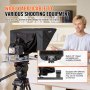 VEVOR Teleprompter 406 mm con Telecomando per Registrazione Streaming Live