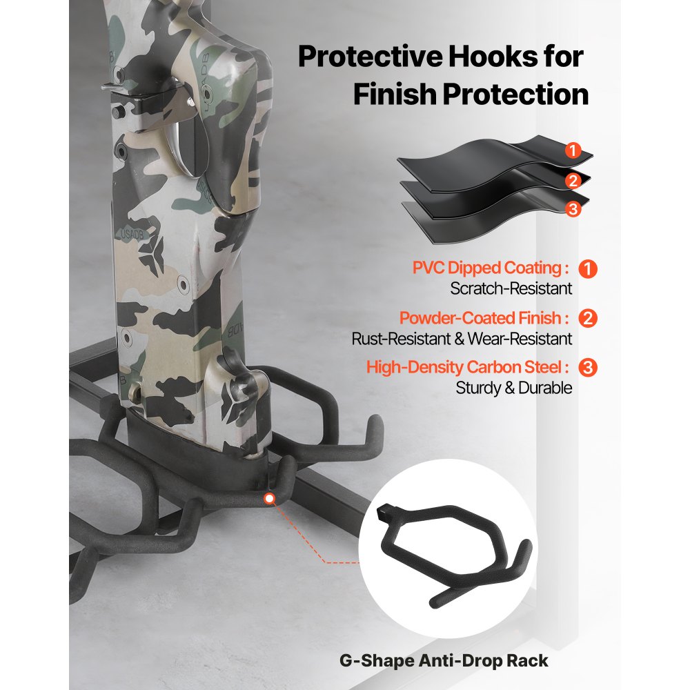 VEVOR Supporto Orizzontale Portafucili Capienza 9 pezzi Espositore Rastrelliera da Pavimento Porta Armi da Fuoco Autoportante per Esposizione Fucili da Caccia Pistole Deposito da Garage Casa