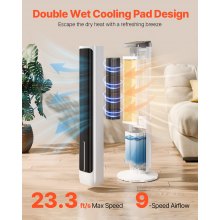 VEVOR Ventilatore a Torre 1016 mm Ventilatori Oscillanti a 70° Velocità 7,1 m/s