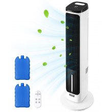 VEVOR Ventilatore da Pavimento Silenzioso con Velocità di 7,1 m/s Ventilatore Portatile Senza Pale a 70° per Interni con 9 Velocità, 4 Modalità, con Telecomando per Camera da Letto, Ufficio, Casa