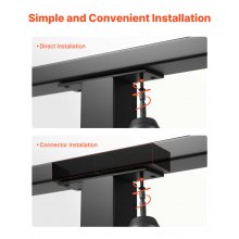 VEVOR Corrimano per Ringhiera da Balcone, Ringhiera 4 pz per Scale Rettangolare in Acciaio Inox da 198 cm, con Terminali, Rivestimento Nero Opaco, per Corridoi, Scale Interne ed Esterne, Terrazze