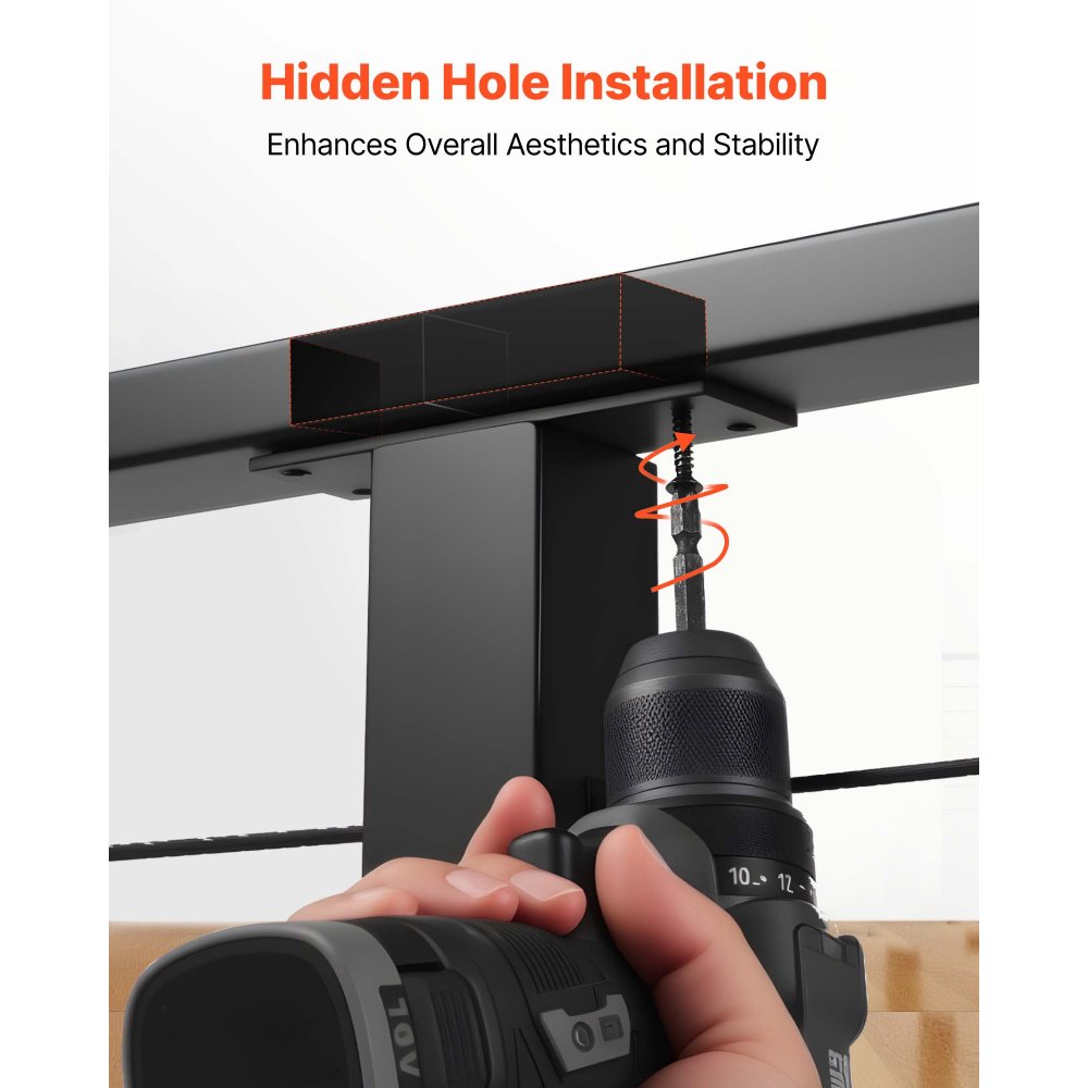 VEVOR Connettore per Ringhiera con Cavo, Confezione da 2, Raccordo Invisibile per Ringhiera Rettangolare per Scale Balconi, POM, Forma Piatta, per Uso Interno, Esterno, Nero Opaco