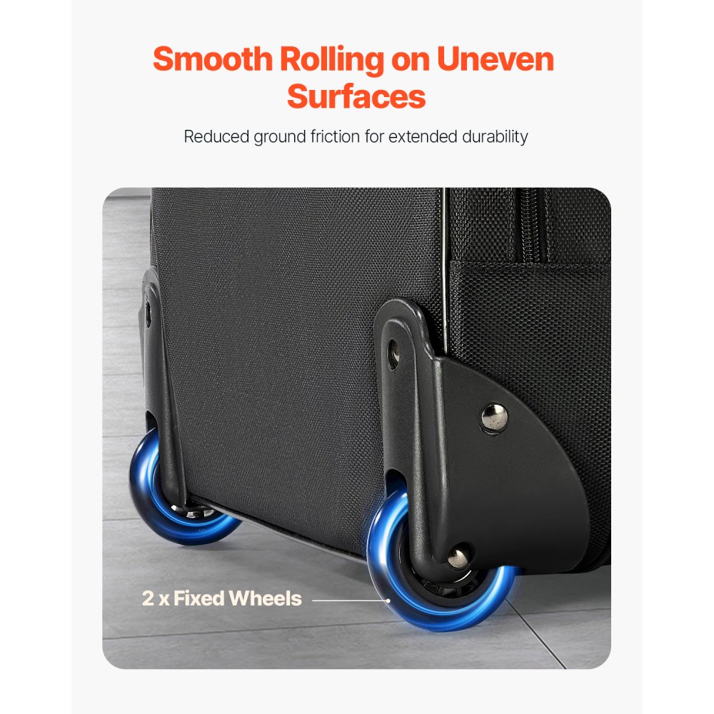 VEVOR Borsa per Laptop con Rotelle Ruote da 15,6 pollici(39,6 cm) Sagga per Computer Nero