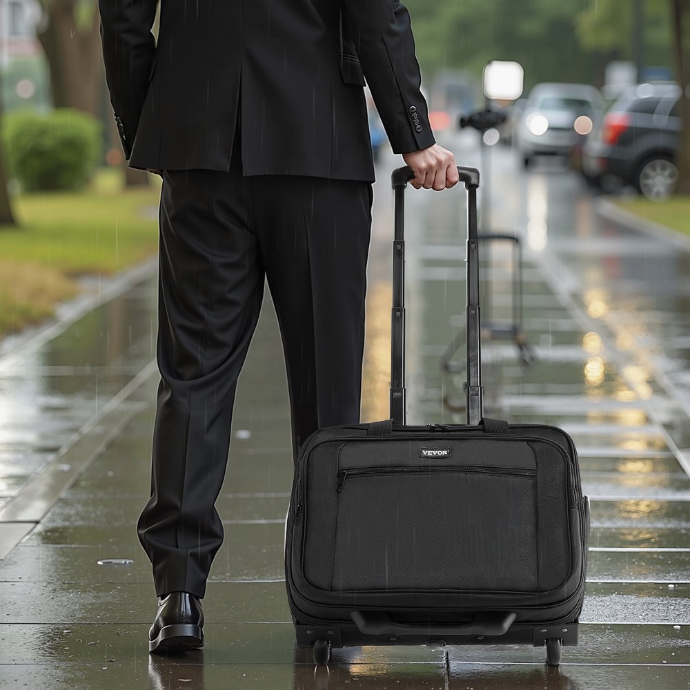 VEVOR Borsa per Laptop con Rotelle da 17,3 inch (43,9 cm) Maniglia Sagga per Computer Nero