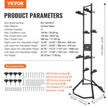 VEVOR 4 Portabiciclette, portabiciclette verticale autoportante può contenere fino a 260 libbre