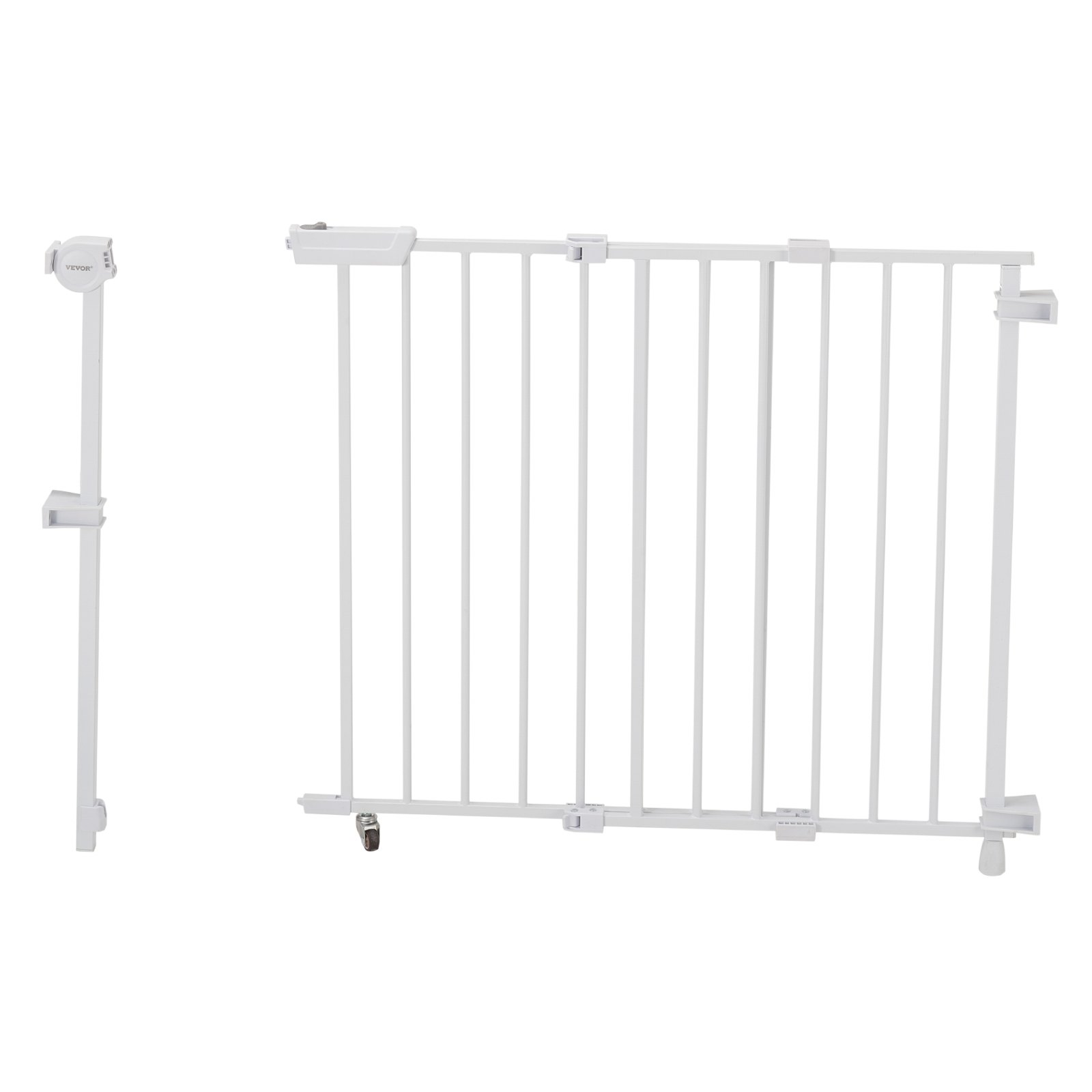 VEVOR Baby Gate, Dog Gate, Partition Gate with Adjustable Width (750-1092 mm), Stair Gate for the Safety of Children & Pets, One-Hand Opening, for Stairs and Doors, White