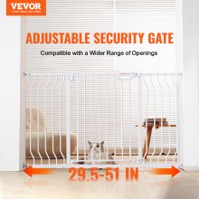 VEVOR Cancelletto di Sicurezza Larghezza Espandibile 75-129 cm Altezza 76 cm, Cancello di Sicurezza per Bambini Cani Gatti per Scale, Porte e Corridoi Senza Forare Ampia Apertura a 180° Colore Bianco