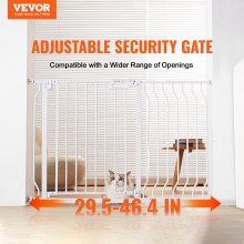 VEVOR Cancelletto di Sicurezza per Bambini Larghezza Espandibile 75-118 cm Altezza 76 cm Cancello di Sicurezza per Cani Gatti per Scale Porte Corridoi Senza Forare Ampia Apertura a 180° Colore Bianco