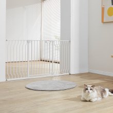 VEVOR Cancelletto di Sicurezza Larghezza Espandibile 749-1417mm Altezza 762mm, Cancello di Sicurezza per Bambini Cani Animali Domestici per Scale Porta Senza Forare Ampia Apertura a 180° Colore Bianco