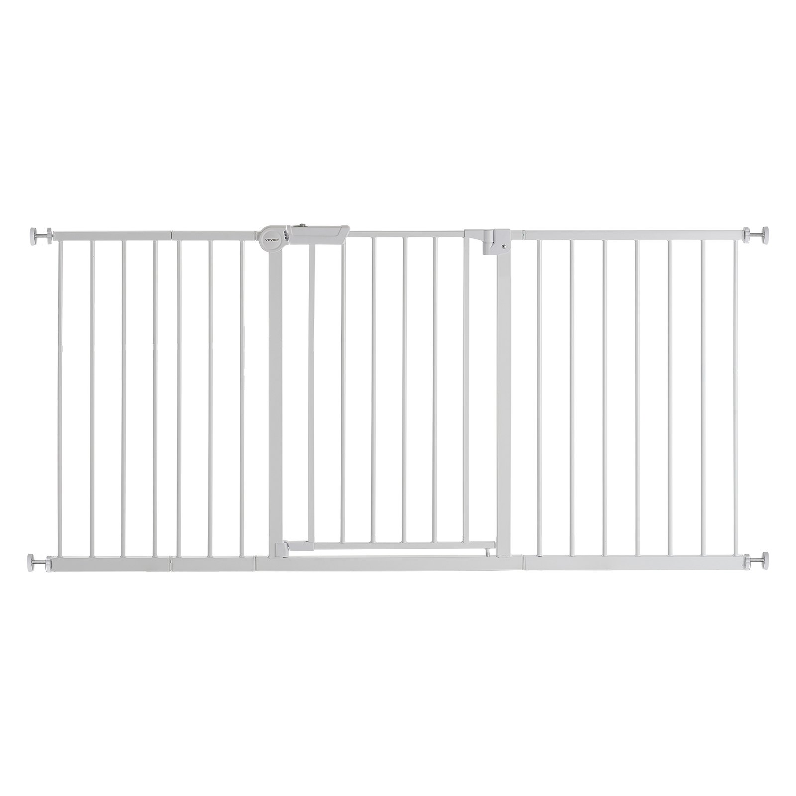 VEVOR Cancello per Bambini Animali Domestici, Cancelletto Alto 762 mm Larghezza Regolabile 154 a161 cm, Kit di Montaggio a Pressione, Tazze da Parete per Scale Porte, Apertura Una Mano Bianco
