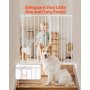 VEVOR Cancello per Bambini Animali Domestici, Cancelletto Alto 914 mm Larghezza Regolabile 65 a 101,6 cm, Kit Montaggio a Pressione, Tazze da Parete per Scale Porte, Apertura Una Mano Bianco