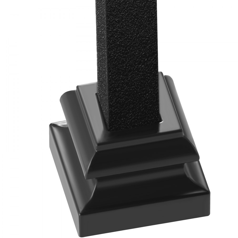 VEVOR Base per Ringhiera Quadrata 50 Pezzi Base per Balaustra, Piastra Lega di Alluminio con Fori per Vite per Balaustre Ringhiere per Scale, Giunti a Torsione di Supporto in Metallo da 12,7mm, Nero