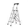 VEVOR Scaletta Pieghevole Salvaspazio con 4 Gradini con Ampio Pedale Antiscivolo e Impugnatura Comoda, Scala a Pioli Portatile in Alluminio con Capacità di 150 kg, Multiuso per Cucina, Casa