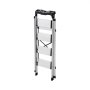 VEVOR Scaletta Pieghevole Salvaspazio con 4 Gradini con Ampio Pedale Antiscivolo e Impugnatura Comoda, Scala a Pioli Portatile in Alluminio con Capacità di 150 kg, Multiuso per Cucina, Casa
