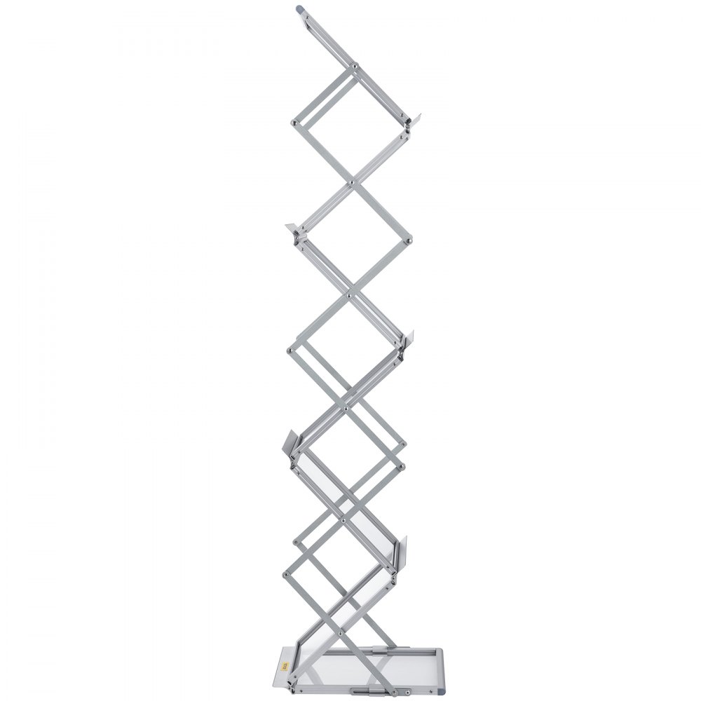 VEVOR  Esposizione Opuscolo Letteratura Pieghevole, 6 Scomparti Espositore per Brochure, Supporto per Portariviste Giornali in Lega di Alluminio Portatile, 26x36x152cm Portariviste con Borsa Oxford