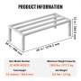 VEVOR Scaffale con Cuneo in Alluminio Supporto per Stoccaggio 121,9x50,8 cm