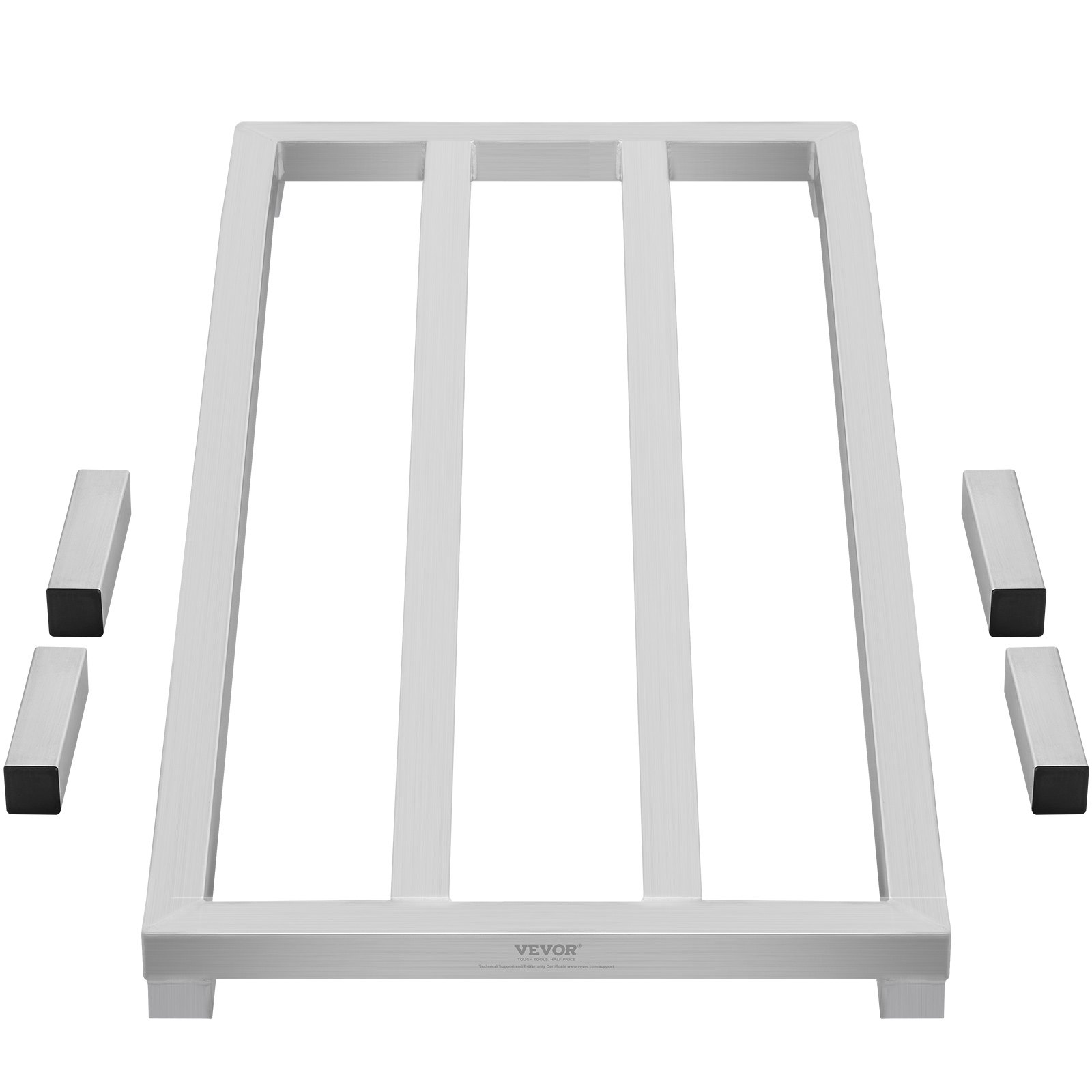 VEVOR Scaffale a Cuneo in Alluminio, 1219,2 x 508 x 203,2 mm, Scaffale Commerciale Portata 817,2 kg, Completamente Saldato, per Conservazione degli Alimenti a Pavimento, in Ristoranti, Cucine, Garage
