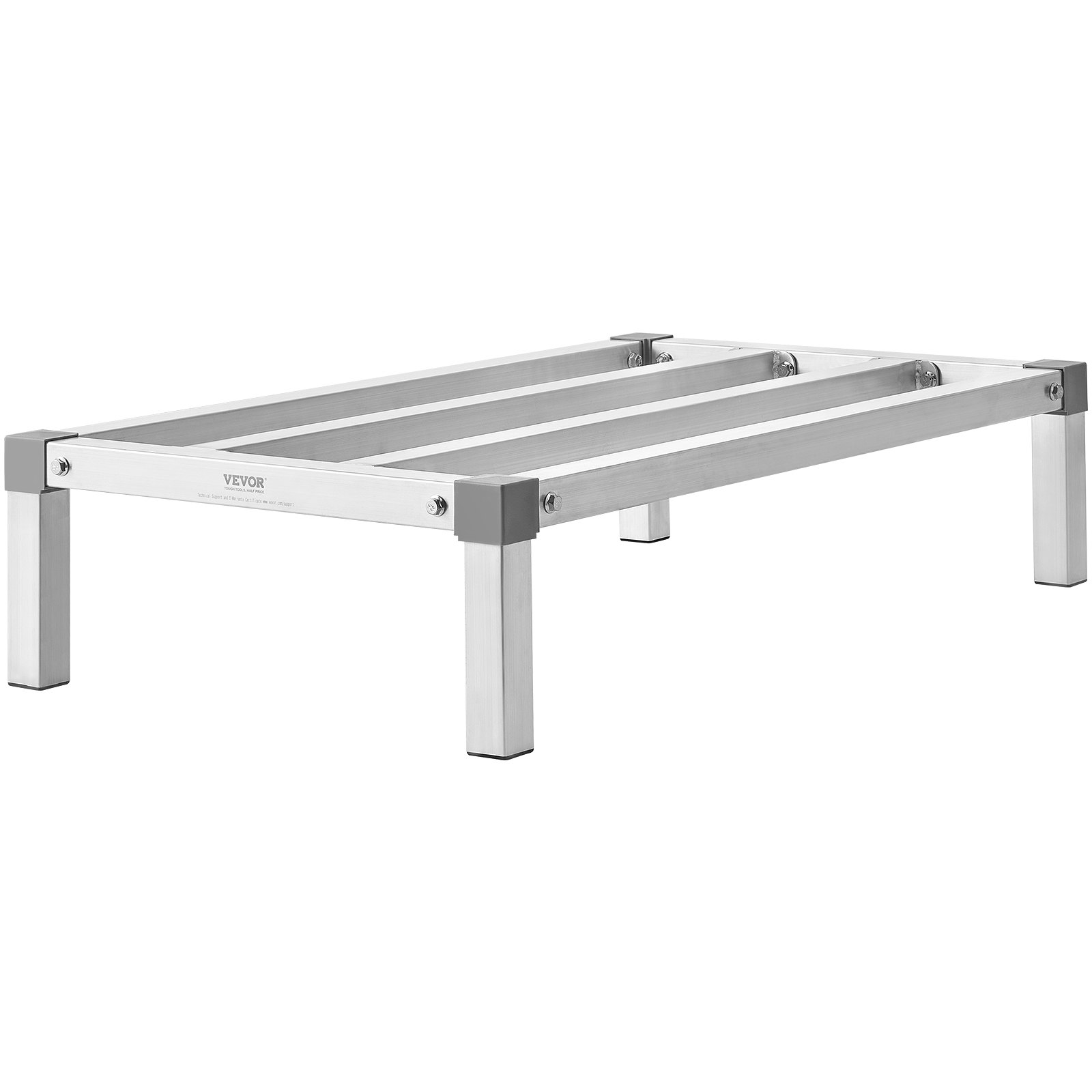 VEVOR Scaffale a Cuneo in Alluminio, 91,4x50,8x20,3 cm, Scaffale Commerciale, Portata 454 kg, Montaggio Facile, Scaffale per Conservazione Alimenti a Pavimento, in Ristoranti, Cucine, Garage