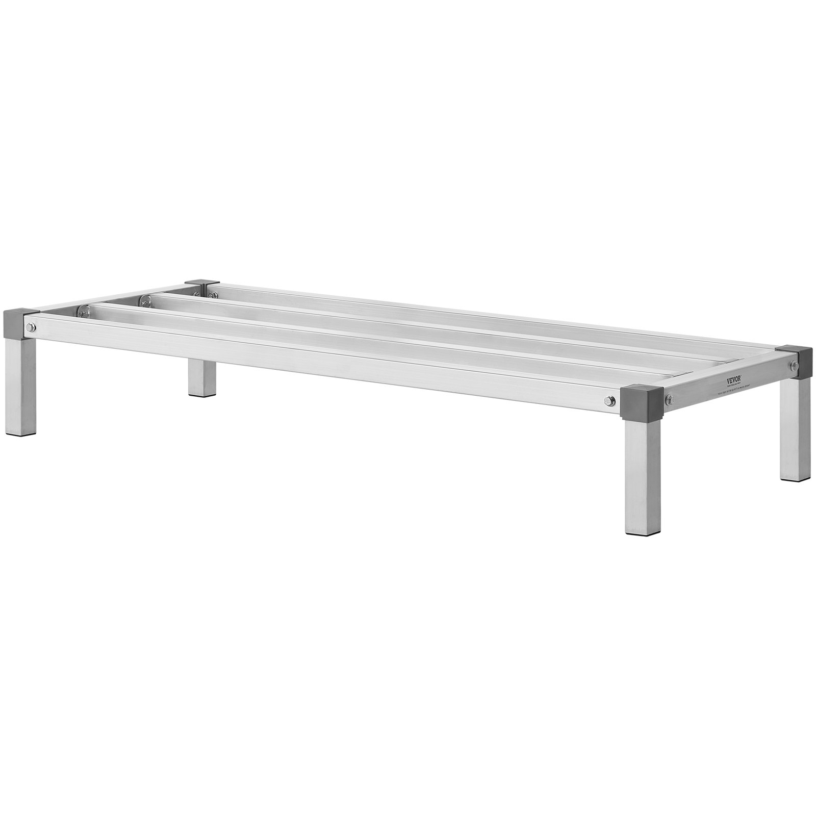 VEVOR Scaffale a Cuneo in Alluminio, 121,9x50,8x20,3 cm, Scaffale Commerciale, Portata 454 kg, Montaggio Facile, Scaffale per Conservazione Alimenti a Pavimento, in Ristoranti, Cucine, Garage