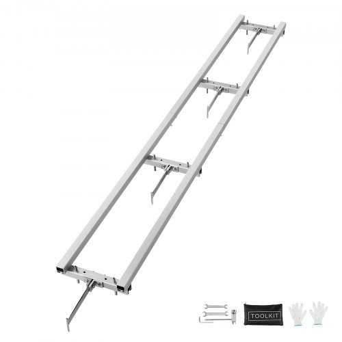 VEVOR Guida per Fresatura da 274cm, Kit di Barre Trasversali, Guida per Troncatrice a Catena, Sistema di Guida per Segheria in Alluminio Regolabile, Binario Guida per Troncatrice a Catena di Falegname