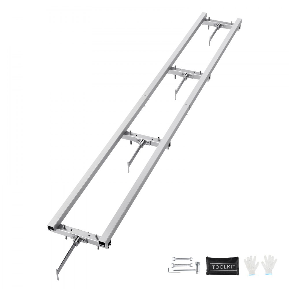 VEVOR Guida per Fresatura da 274cm, Kit di Barre Trasversali, Guida per Troncatrice a Catena, Sistema di Guida per Segheria in Alluminio Regolabile, Binario Guida per Troncatrice a Catena di Falegname