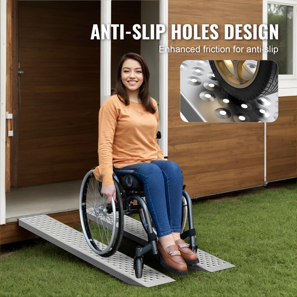 VEVOR Rampa di accesso, Rampa di carico, Rampa per auto 680 kg, Binario di carico, Rampa di carico per auto 2160 x 1375 mm, Rampe 2 pezzi per moto, rimorchio, ATV, UTV, trattore da giardino, Tosaerba