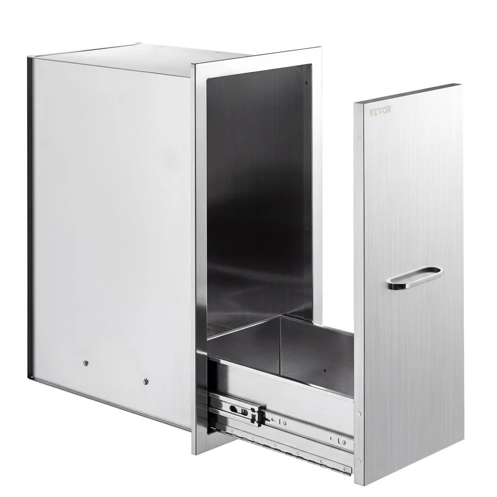 VEVOR Cassetto per Rifiuti per Isola Cucina da Esterna 67,3 x 47 x 34,3 cm Mobiletto senza Contenitore, Cassetto con Maniglia, Bancone di Postazione di Griglia BBQ, Organizzazione Utensili Accessori