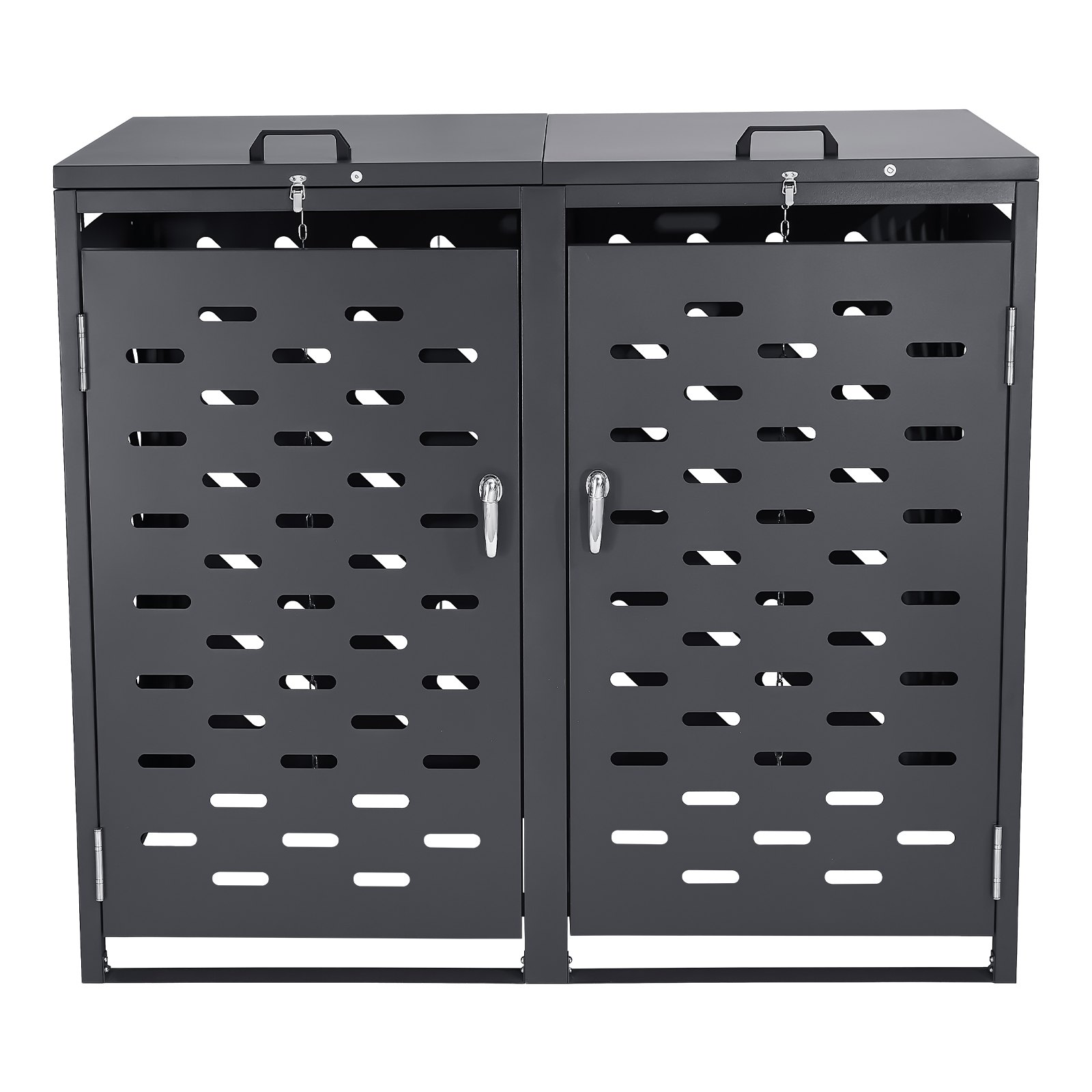 VEVOR Bin Storage Unit, 2 x 240 L Bin Shed, Bin Container, Bin Enclosure, Lockable Bin Storage Shed, for Bins, Garden, Backyard and Terrace