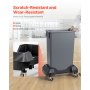 VEVOR Carrello per Bidoni della Spazzatura, con 4 Ruote Bloccabili, Capacità di Peso di 90,1 kg, Base a Rulli Rotonda, Carrello per Barili per Impieghi Gravosi in Plastica 455 x 155 mm Nero