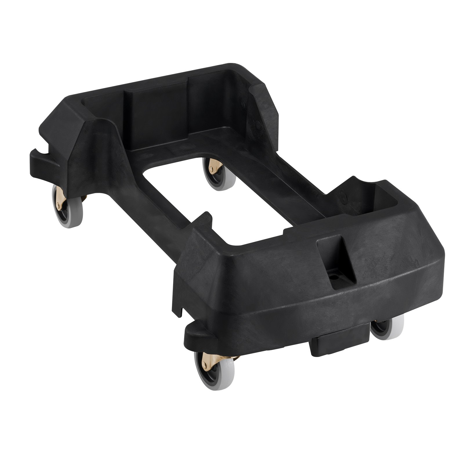 VEVOR Carrello per Bidoni della Spazzatura, con 4 Ruote Bloccabili, Capacità di Peso di 90,1 kg, Base a Rulli Rotonda, Carrello per Barili per Impieghi Gravosi in Plastica 455 x 155 mm Nero