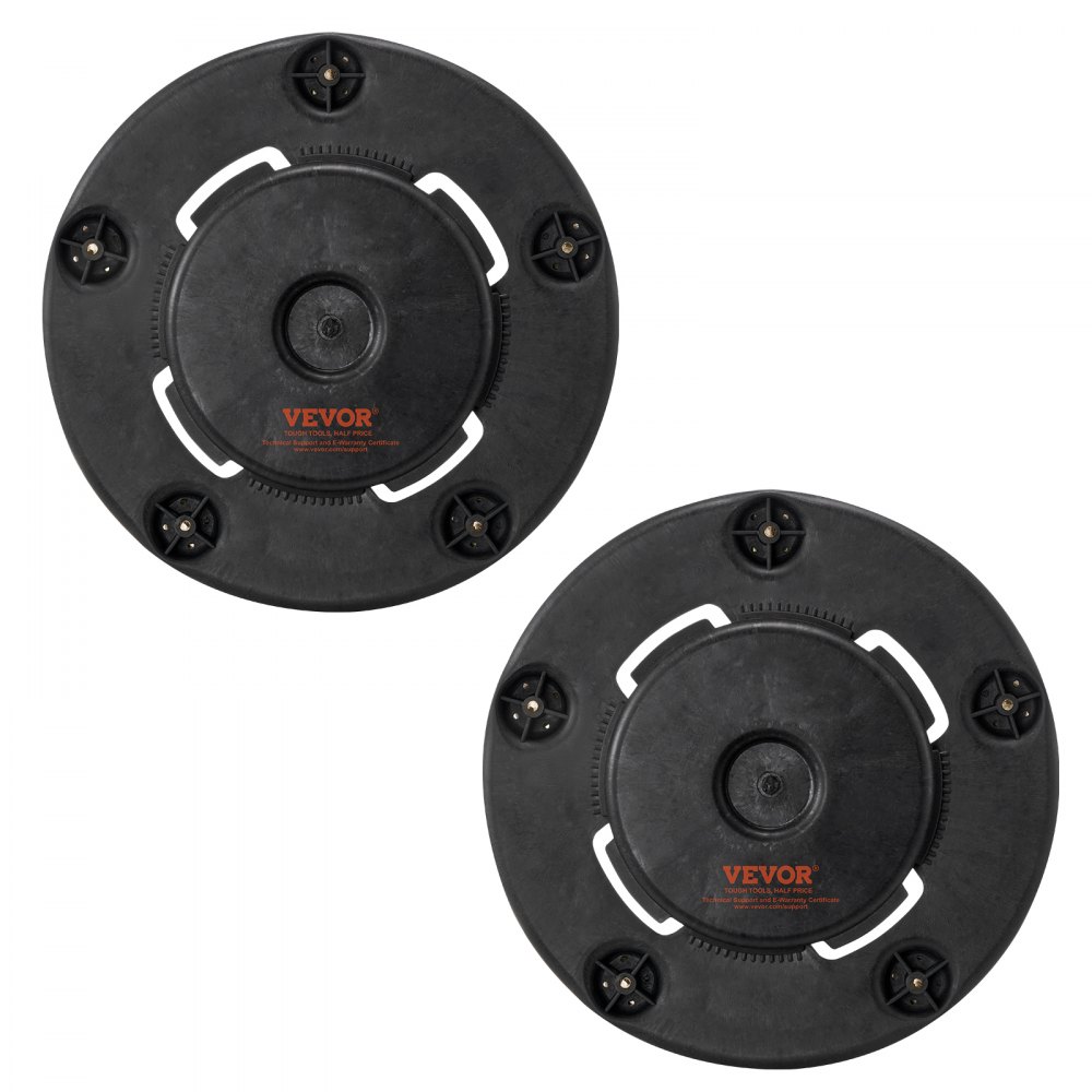 VEVOR Carrello per Bidoni della Spazzatura, con 4 Ruote Bloccabili, Capacità di Peso di 227 kg, Base a Rulli Rotonda, Carrello per Barili per Impieghi Gravosi 455 x 155 mm Nero 2 Pezzi