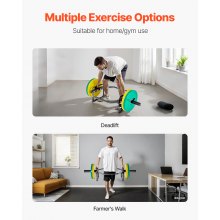VEVOR Barra Sollevamento Pesi Esagonale 50 mm Capacità di Carico 240 kg, Attrezzatura per Sollevamento Pesi e Allenamento della Forza, Palestra Domestica per Squat, Nero