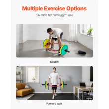 VEVOR Barra Esagonale per Allenamento Fisico per Disco da 5 cm, Trap Bar Capacità di Carico 240 kg, Barra per Allenamento Fitness per Squat, Palestra, Alzate di Spalle, Sollevamento Pesi