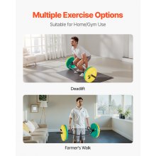 VEVOR Barra per Manubrio Esagonale con Impugnatura Antiscivolo per Allenamento 50 mm Capacità di Carico 360 kg, Attrezzatura per Sollevamento Pesi Allenamento della Forza, da Palestra per Squat