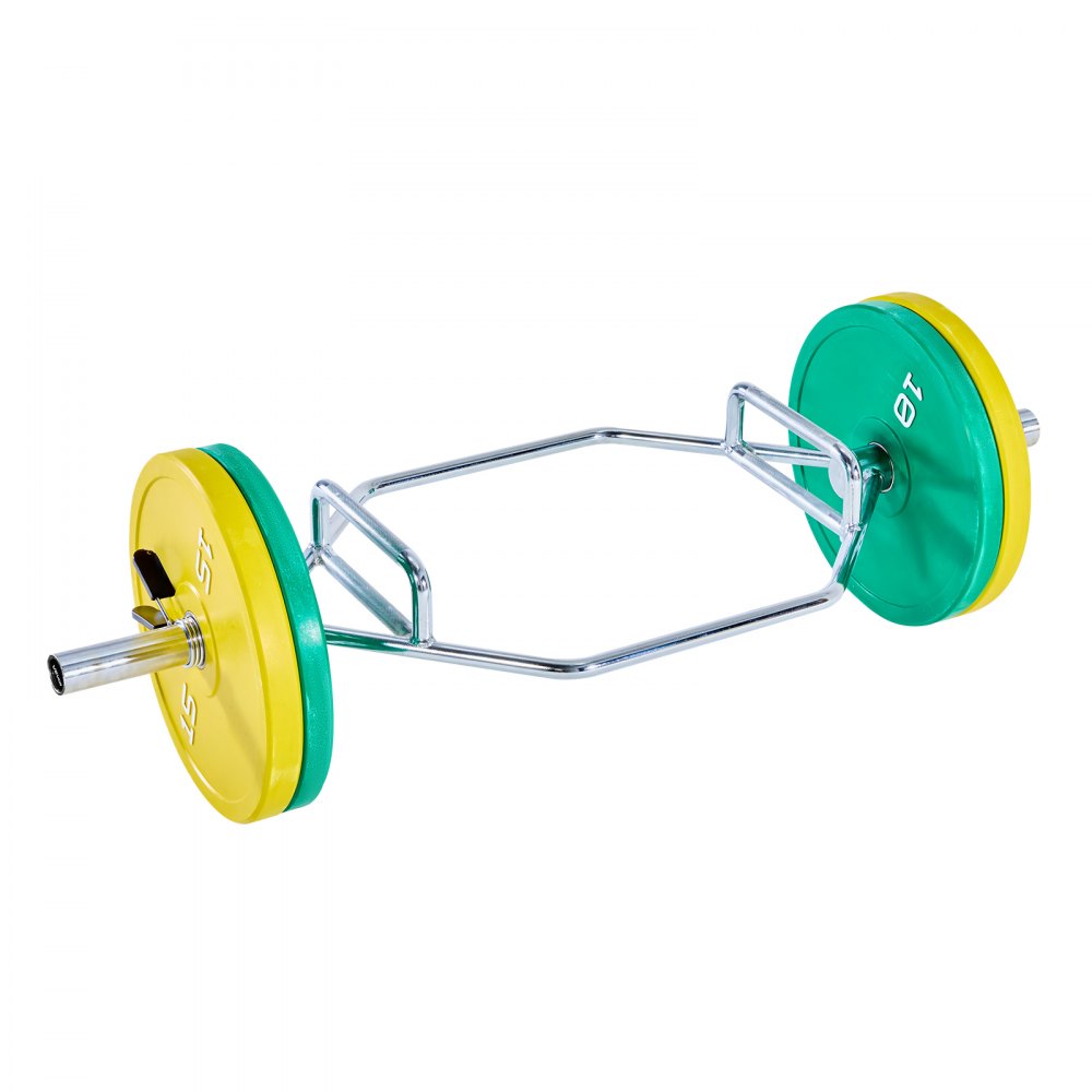 VEVOR Barra Manubrio Esagonale con Impugnatura Antiscivolo per Allenamento 50 mm Capacità Carico 360 kg, Attrezzatura per Sollevamento Pesi Allenamento della Forza, da Palestra per Squat, Argento