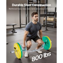 VEVOR Barra Manubrio Esagonale con Impugnatura Antiscivolo per Allenamento 50 mm Capacità Carico 360 kg, Attrezzatura per Sollevamento Pesi Allenamento della Forza, da Palestra per Squat, Argento