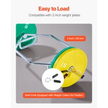VEVOR Barra Manubrio Esagonale con Impugnatura Antiscivolo per Allenamento 50 mm Capacità Carico 360 kg, Attrezzatura per Sollevamento Pesi Allenamento della Forza, da Palestra per Squat, Argento