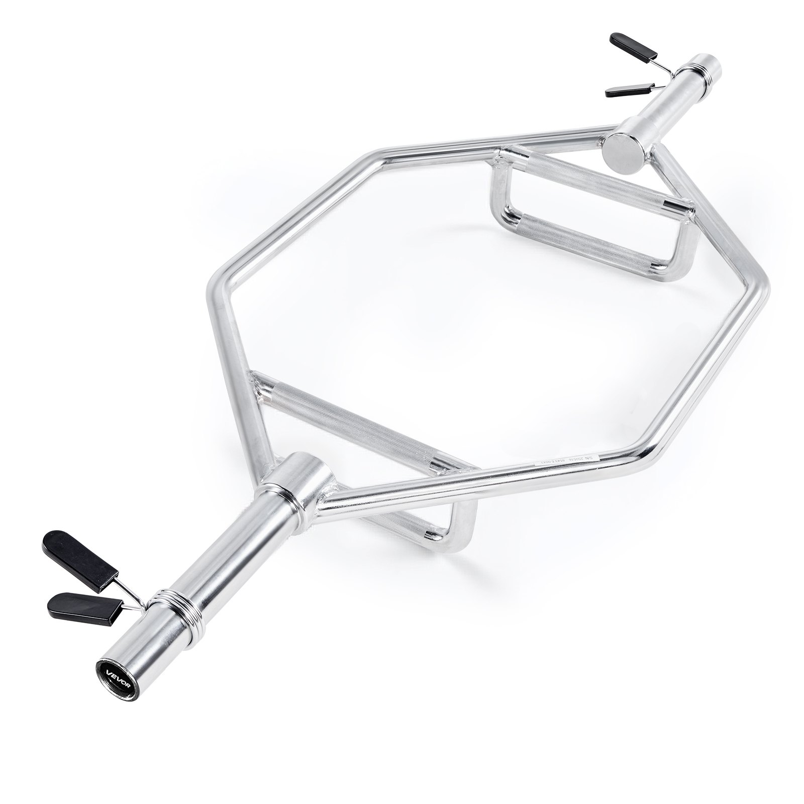 VEVOR Barra Manubrio Esagonale con Impugnatura Antiscivolo per Allenamento 50 mm Capacità Carico 360 kg, Attrezzatura per Sollevamento Pesi Allenamento della Forza, da Palestra per Squat, Argento