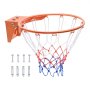 VEVOR Canestro da Basket Diametro Esterno 480 mm Canestro da Basket in Acciaio al Carbonio con Rete di Ricambio per Porta da Basket a Parete per Allenamento di Basket all'aperto al Coperto