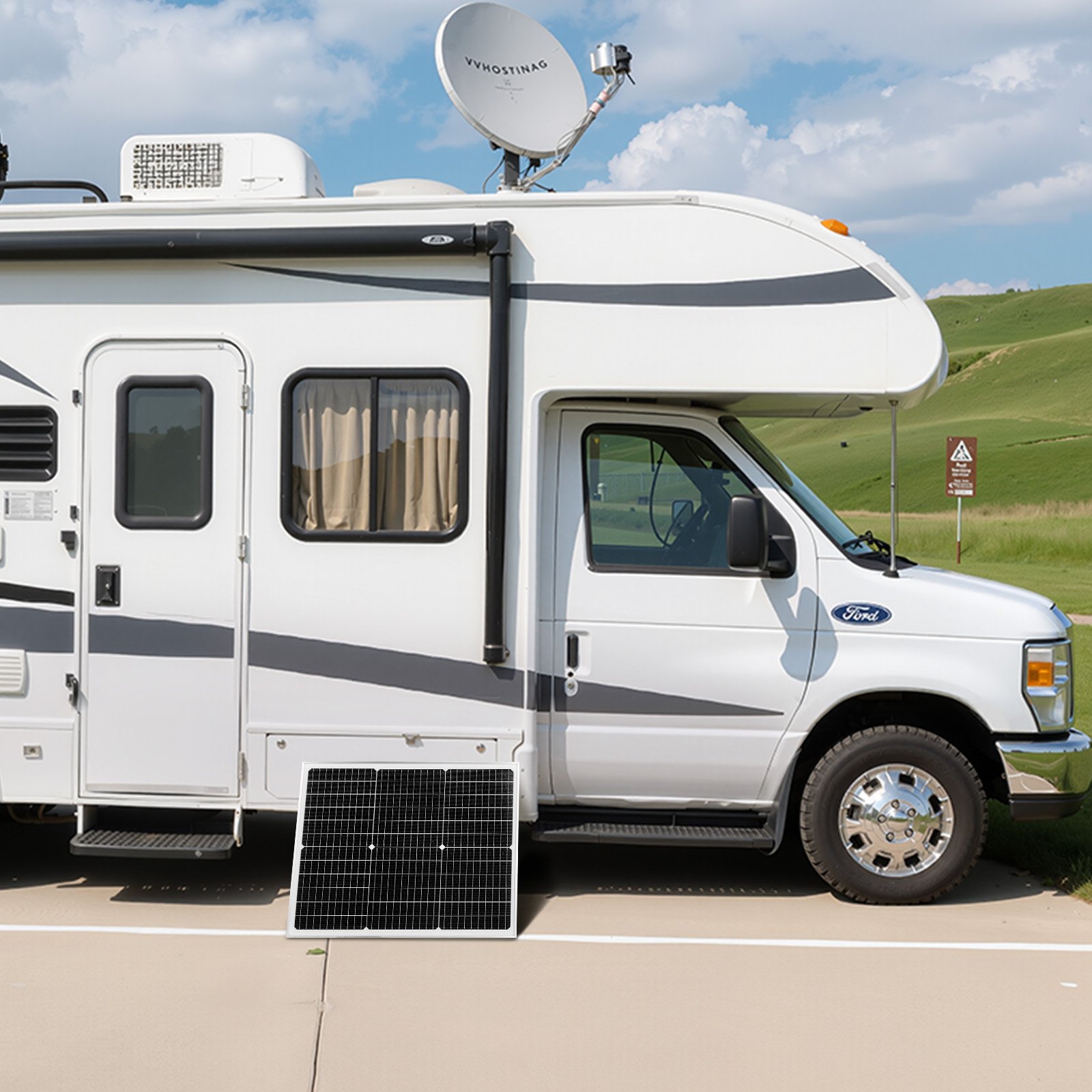 VEVOR Pannello Caricabatterie Solare, Caricabatterie Mantenitore con Pannello Solare Regolatore MPPT Aggiornato, Impermeabile IP65 per Auto, Barche, Camper, Tetti Piani (Staffa non Inclusa)