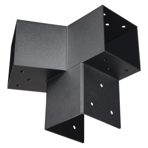 Kit Staffe Per Pergola In Acciaio 4 Pezzi, Angolari A 3 Vie Per Legno 10x10 Cm, Con Bulloni