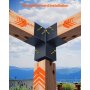 VEVOR Kit Staffe per Pergola con Tetto a Punta, per Legname 92 x 92 mm in Dimensioni Reali, Staffe per Gazebo a 3/4 Vie, Basi per Pali e Staffe di Colmo per Pergole Esterne, Gazebo e Capannoni, 14 PZ