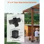 VEVOR Kit Staffe per Pergola 4 x 4 pollici (dimensioni interne 3,6 x 3,6) Supporto per Pali in Legno da Carpenteria 2 Staffe Angolari a 4 Vie 2 Basi per Travi Fai da Te per Gazebo, Pergolati da Patio, Cabine, Kit Staffe per Pergola 4 pz
