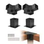 VEVOR Kit Staffe per Pergola 4 x 4 pollici (dimensioni interne 3,6 x 3,6) Supporto per Pali in Legno da Carpenteria 2 Staffe Angolari a 4 Vie 2 Basi per Travi Fai da Te per Gazebo, Pergolati da Patio, Cabine, Kit Staffe per Pergola 4 pz