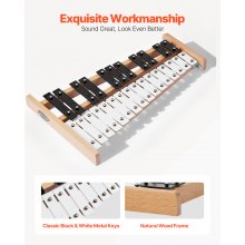 VEVOR Glockenspiel Diatonico Xilofono, 27 Note, Strumento a Percussione Professionale Xilofono, con Tasti in Metallo, con 4 Bacchette, Borsa per Trasporto, Strumento Musicale per Insegnamento