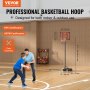 VEVOR Canestro da Basket con Tabellone 69cm Altezza Regolabile 152,4-213,4cm Base con Ruote, Kit Canestro Basket Portatile Esterno Altezza Regolabile per Bambini Adulti, Canestro Basket con Tabellone