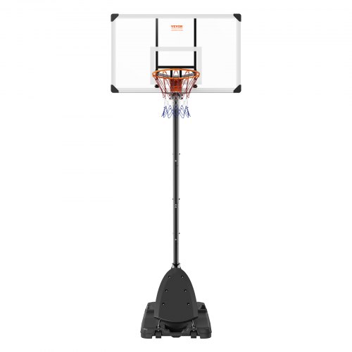 VEVOR Canestro da Basket da Esterno con Piedistallo Regolabile in Altezza Fino a 3,05 m con Ruote e Tabellone in PC da 1117,6 mm, Set di Tabelloni, Sistema di Canestro da Basket