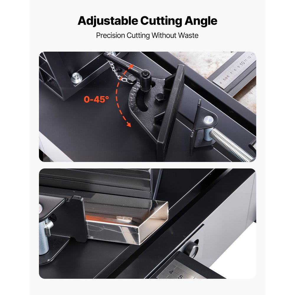 VEVOR Troncatrice per Taglio dei Metalli con Lama a Freddo in Acciaio Inox da 355 mm, Motore Brushless da 3500 W, Velocità Regolabile 750-1200 giri/min, Angolo 0-45°, Troncatrice Taglio Metallo